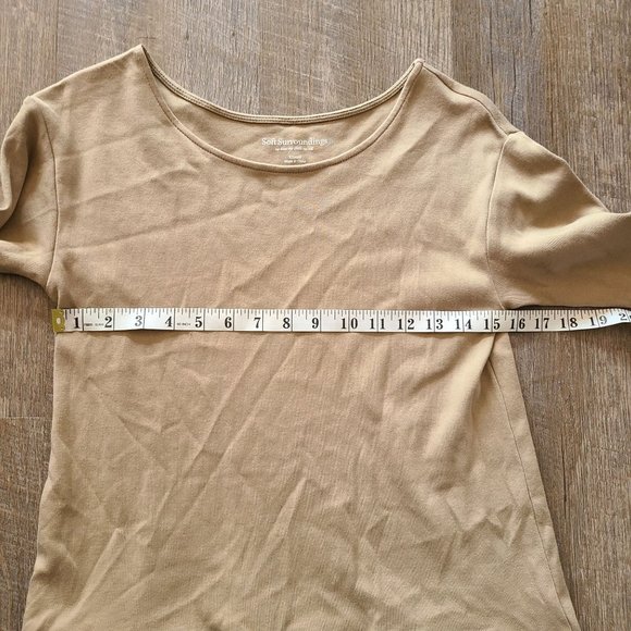 Soft Surroundings Moda Tunic Top Beige Cotton Zipper Pockets Women's Size XS - Picture 6 of 8